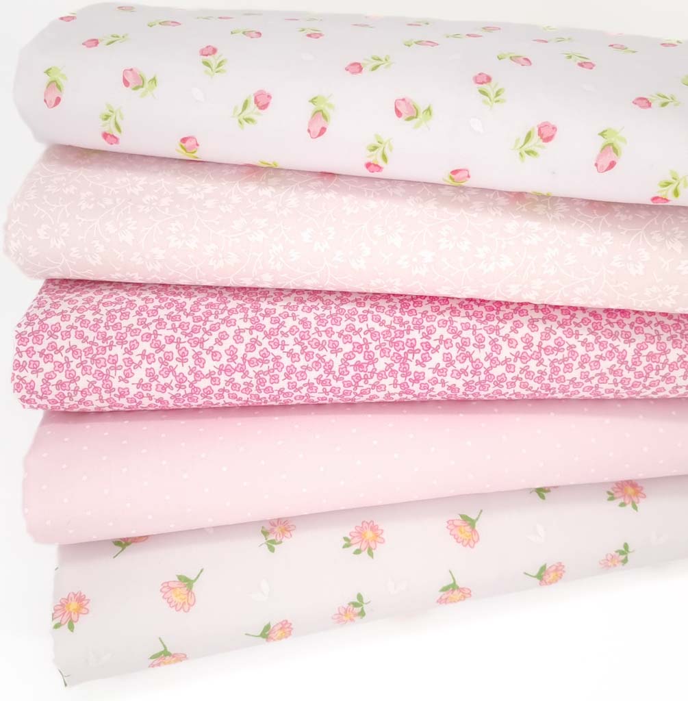 Planted With Love Pink/gray 10 piece fat quarter bundle Contempo