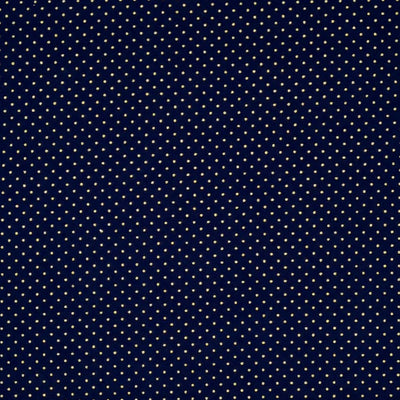2mm gold lacquer pin spots on a navy blue christmas cotton fabric