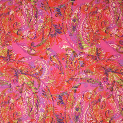 Pink paisley pima cotton lawn fabric