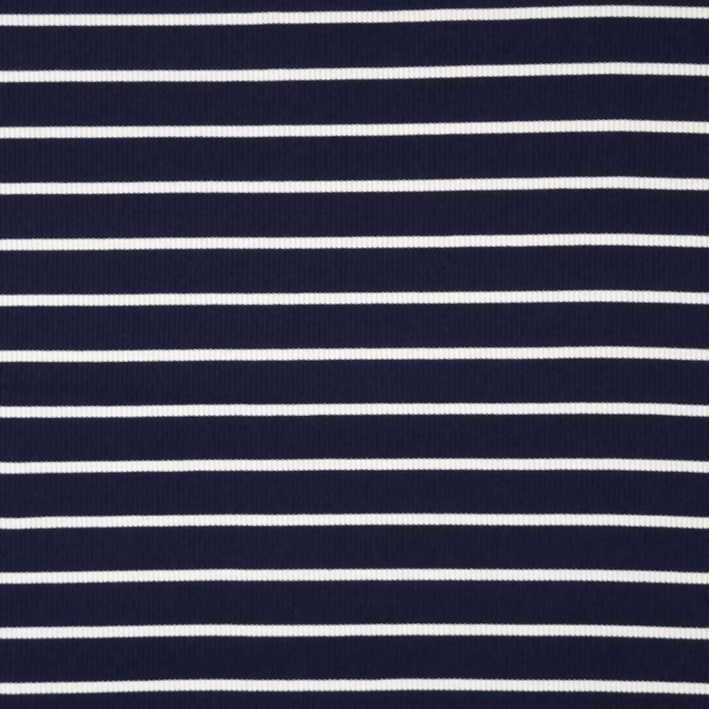 Stripe Viscose Ribbed Jersey Contrast, Blue