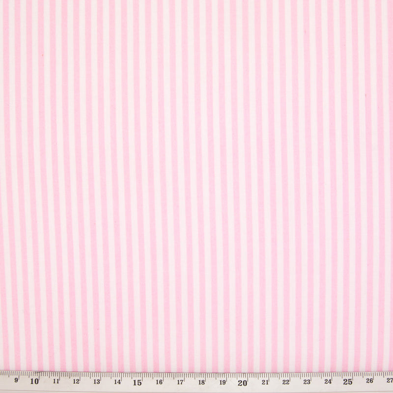 Candy Stripe Polycotton - Pink & White