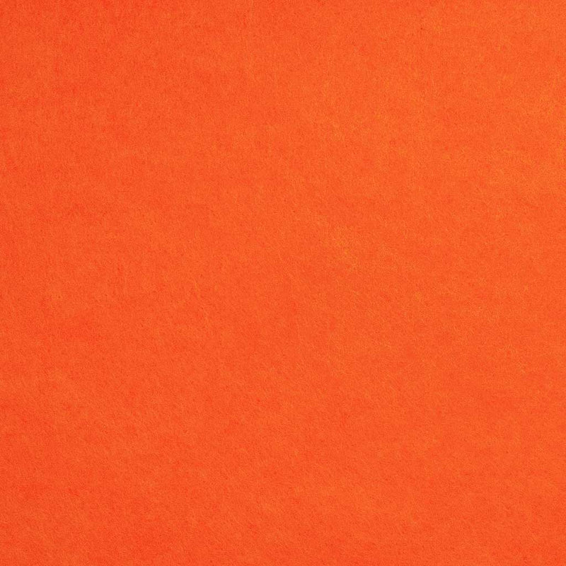 A flat sample of pumpkin orange acrylic felt