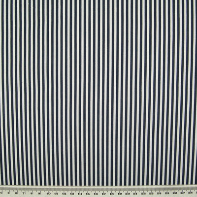 Candy Stripe Polycotton - Navy and White
