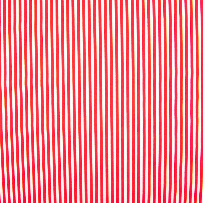Candy Stripe Polycotton - Red and White
