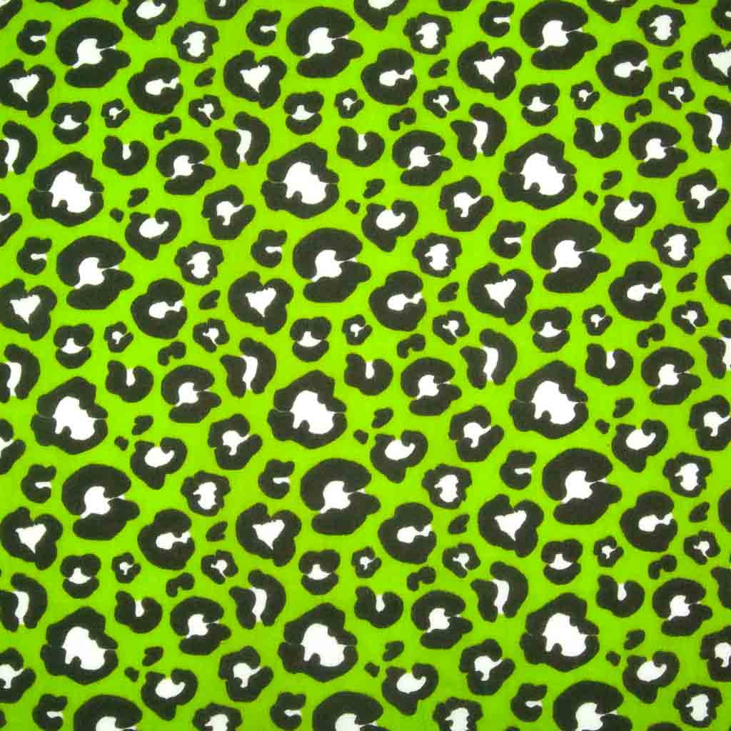 Green Leopard Print - Polycotton Fabric - Fabric Love