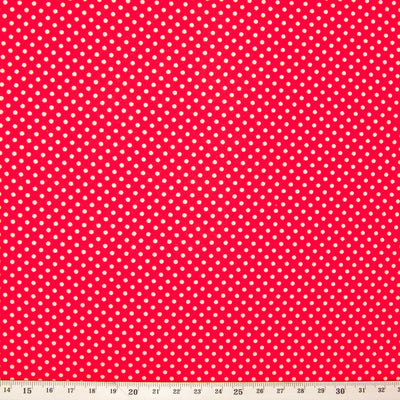 Tiny Pin Spot - 2mm White Spots on Red