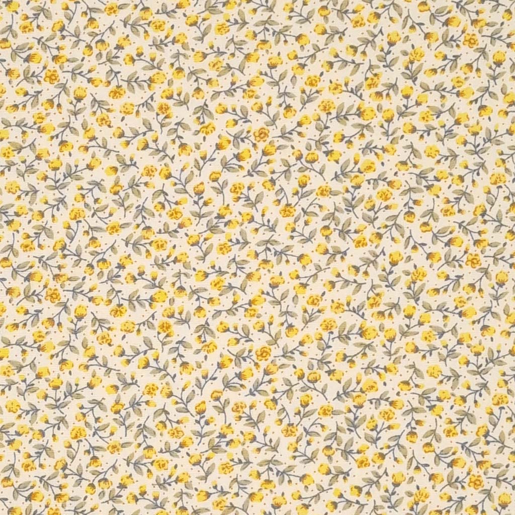 Rose Hubble Yellow Ditsy Floral 100% Cotton Poplin – Fabric Love