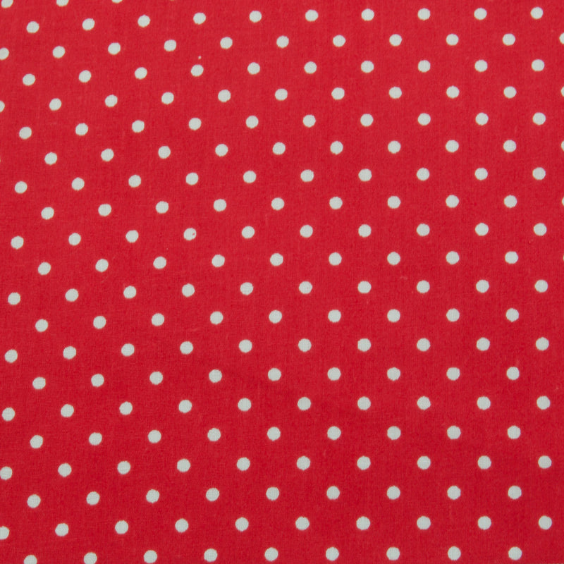 Dotty Spotty - 3mm White Spots on Red