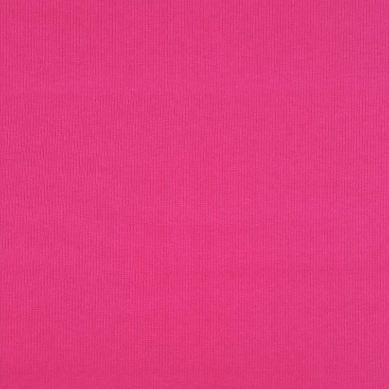 A plain tubular jersey ribbing in cerise pink