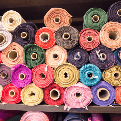 Rolls of polycotton fabrics