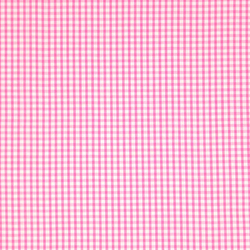 Corded polycotton gingham in a 1/8" check in pink.