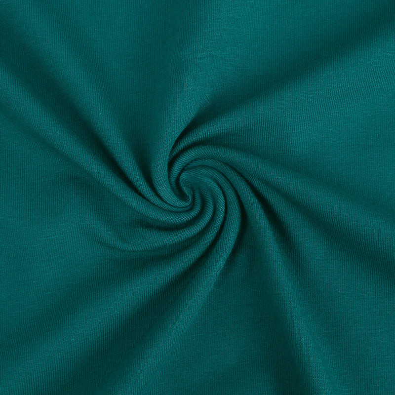 Plain cotton jersey fabric in teal