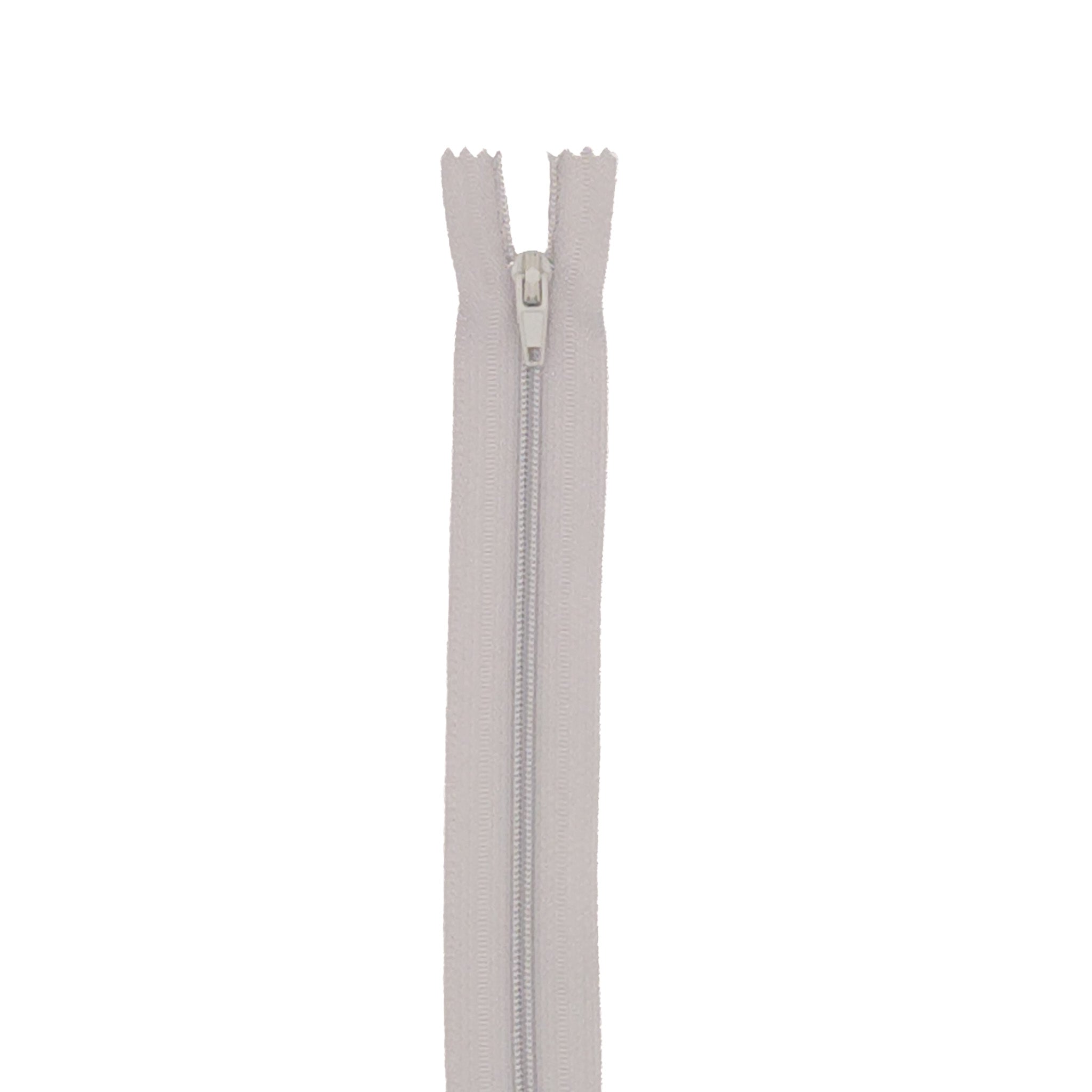 No 3 Closed End Nylon Zip - Silver