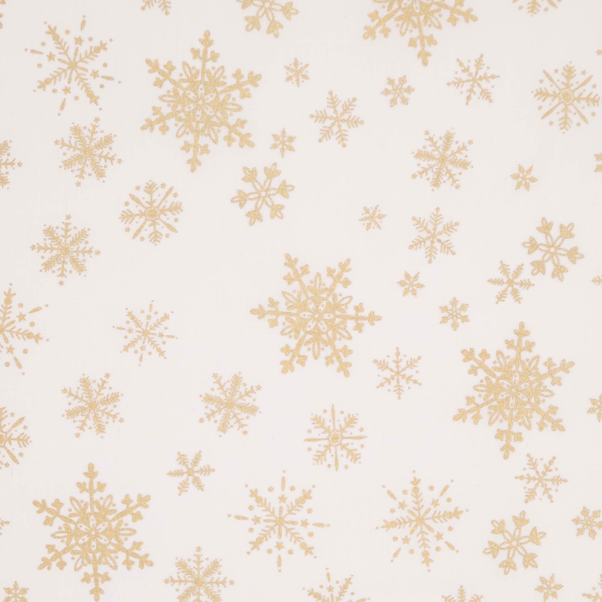 Christmas Cotton Fabric - Gold Sparkle Snowflake on Cream