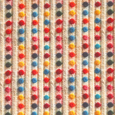 3D colourful bobbles on  a wool rib, printed on a cotton fabric