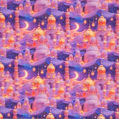 A 3D arabian night image printed on a cotton fabric by Little Johnny