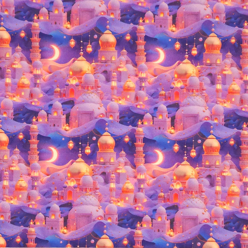 A 3D arabian night image printed on a cotton fabric by Little Johnny