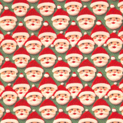 3D crochet santa design printed on a cotton fabric by Little Johnny