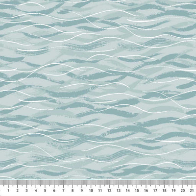 Waves printed on a cotton quilting fabric