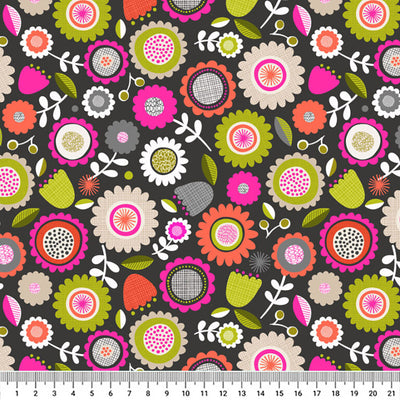 Fat Quarter Bundle - Inflorescence by Lewis & Irene - Charcoal