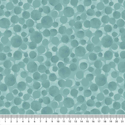 Sea blue bumbleberries cotton quilting fabric