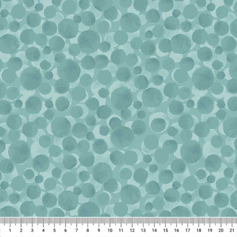 Sea blue bumbleberries cotton quilting fabric