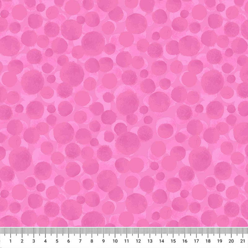 Pink bumbleberries cotton quilting fabric