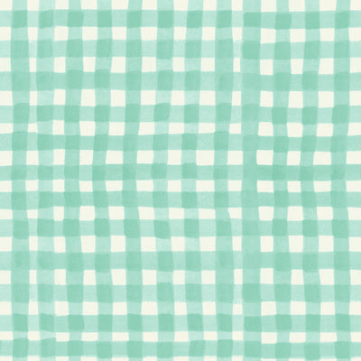 A mint gingham fabric