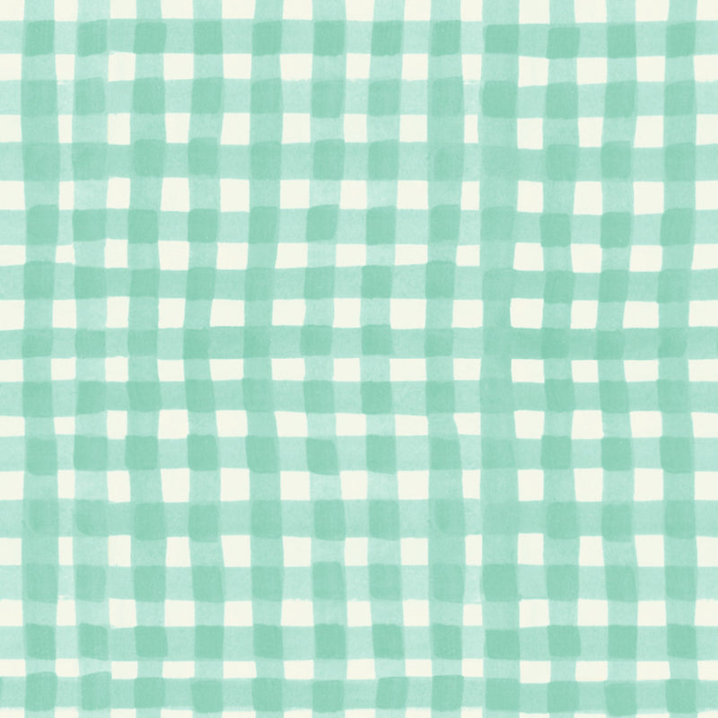 A mint gingham fabric