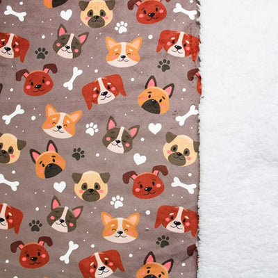 Bubs sherpa fleece printed with dogs front and back