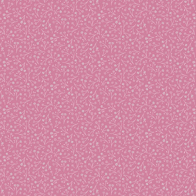 Ditsy flower printed on a cerise cotton quilting fabric by Lewis & Irene