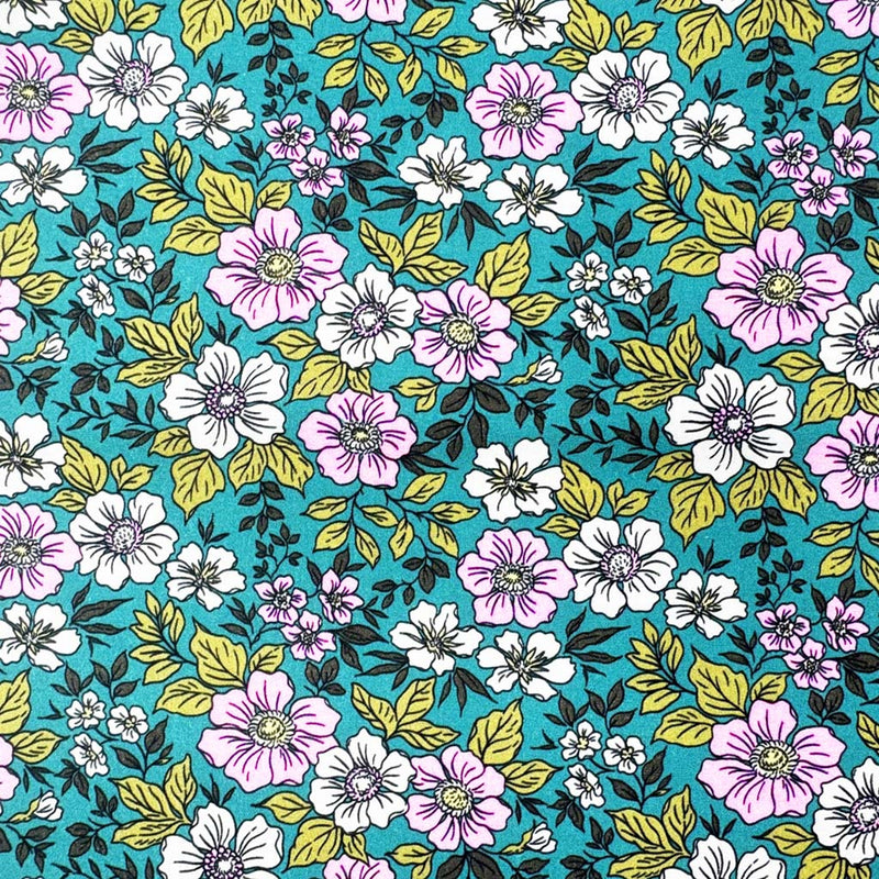 Floral Cotton Percale for Dressmaking, Quilting & Crafts - Kingly ...