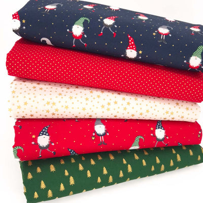 Gonks, stars and christmas trees in a fat quarter bundle