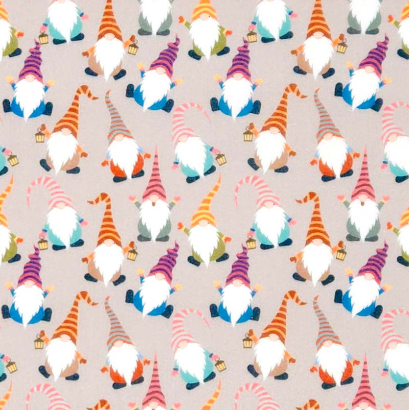 Gonks printed on a beige polycotton fabric