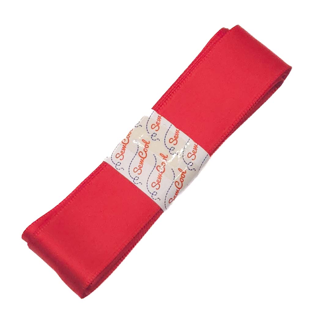 Christmas Satin Ribbon - 25mm Wide - 3 Metres - Deep Red – Fabric Love