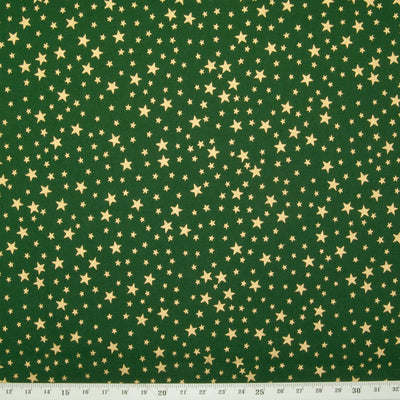 Gold Stars - Christmas Cotton Fabric - Half Metre Bundle