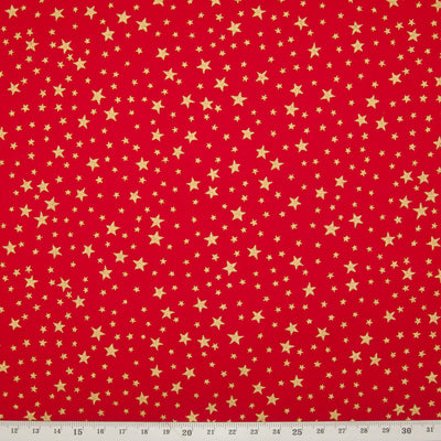 Gold Stars - Christmas Cotton Fabric - Half Metre Bundle