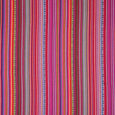 A mexico stripe in fuchsia pink printed on a woven polyester fabric