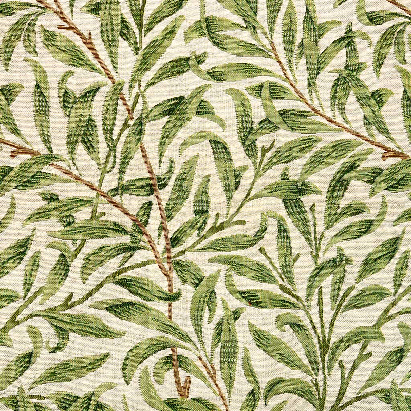 Sage willow bough printed on a tapestry upholstery fabric