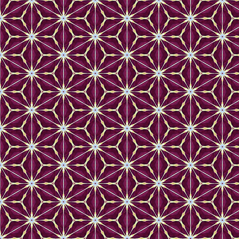 Amaryllis in claret from Kaleidoscope quilting fabric