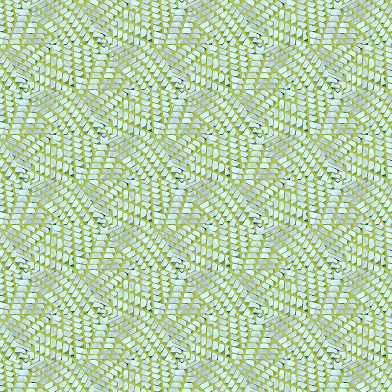 A geometric pattern in seafoam green, printed on a cotton quilting fabric