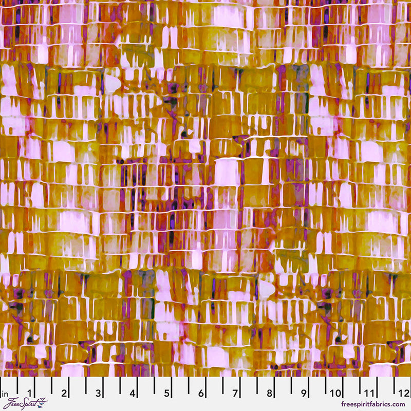 Colourful abstract pattern with a ruler at the bottom for scale.