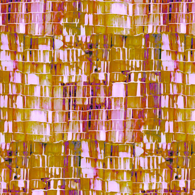 Abstract pattern with orange, pink, and purple colours on a cotton quilting fabric