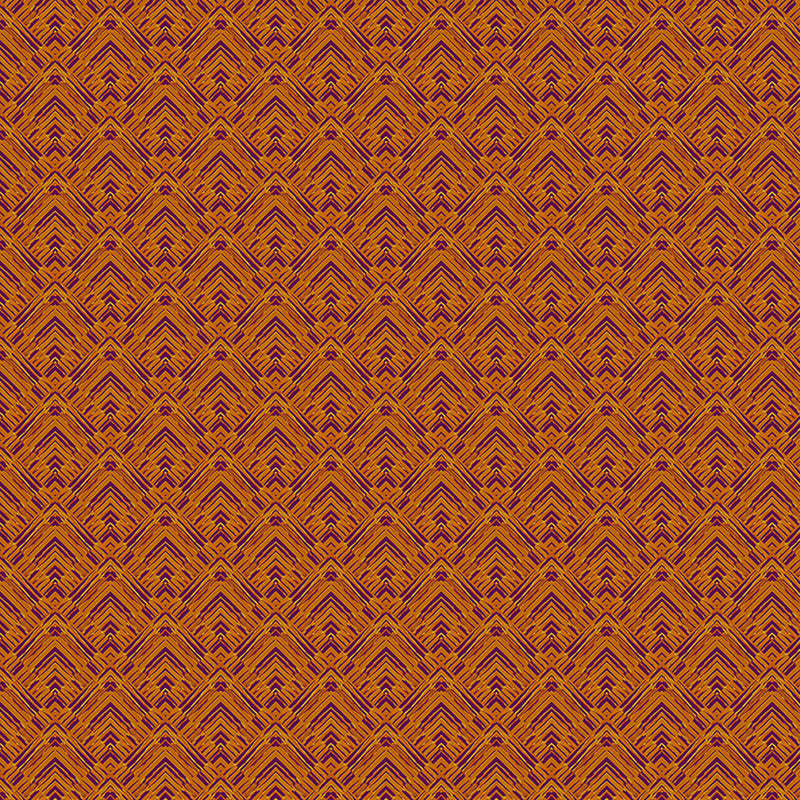 A geometric pattern of corners in a saffron yellow, printed on quilting cotton fabric