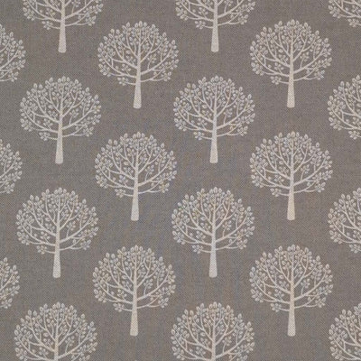Mulberry trees are printed on a dove coloured panama fabric