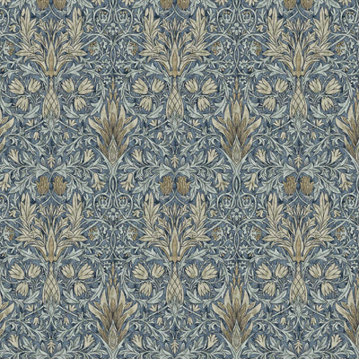 William Morris Snakehead design in blue, printed on a cotton fabric