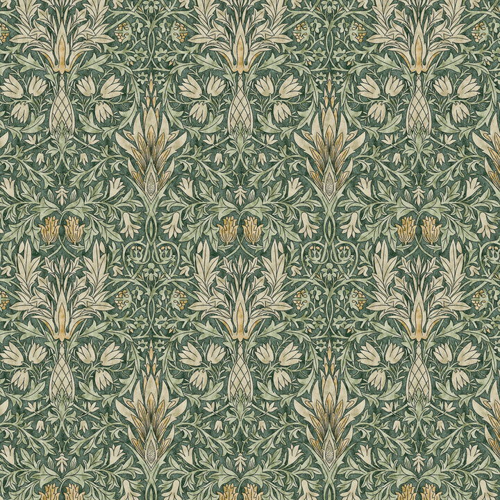 William Morris Snakehead - Cotton Fabric - Forest Green – Fabric Love