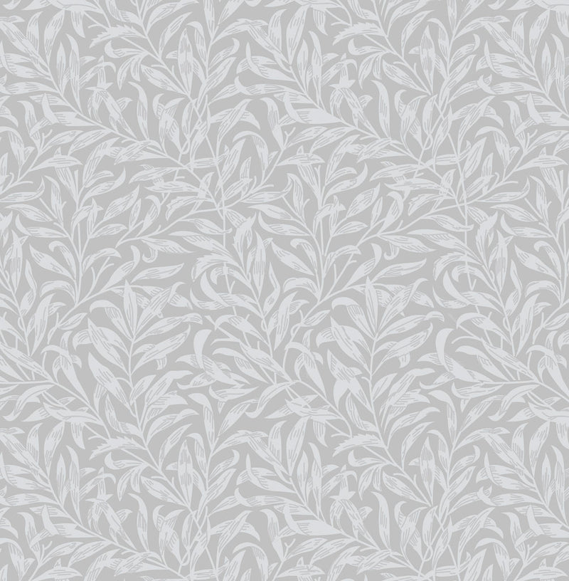 Silver willow bough design printed on quilting fabric
