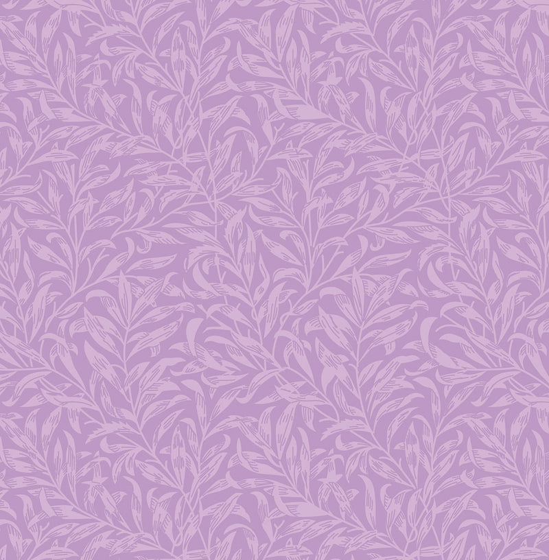 Orchid willow bough design printed on quilting fabric