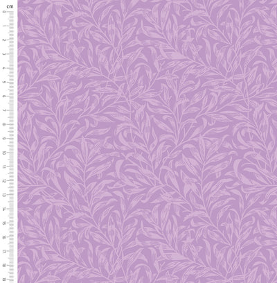 Orchid willow bough design printed on quilting fabric with a cm ruler